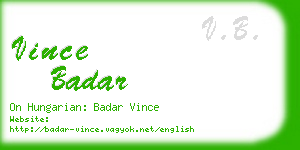 vince badar business card